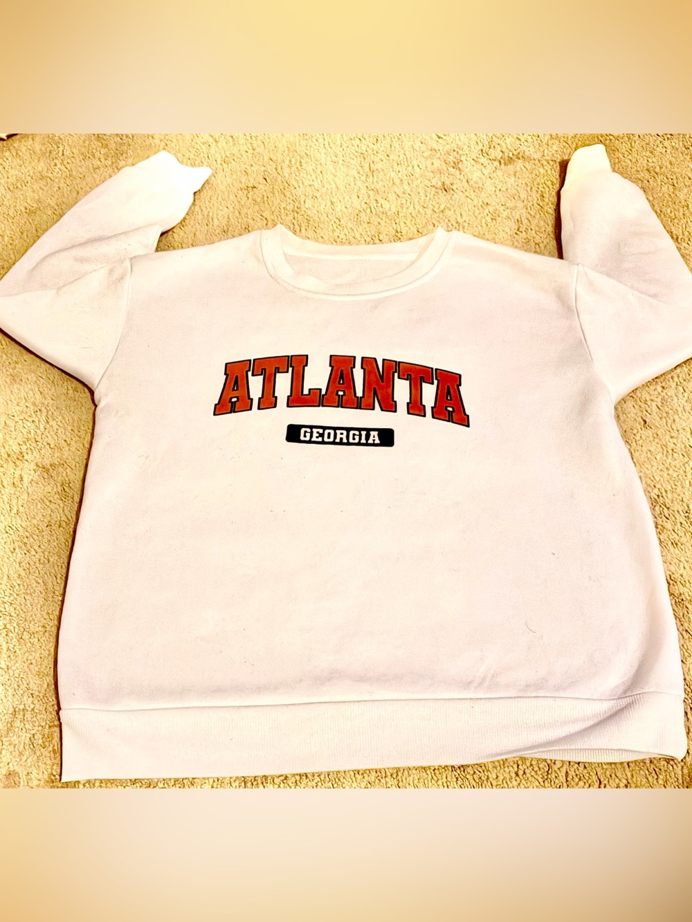 SHEIN White Sweatshirt with Orange "ATLANTA" Graphic